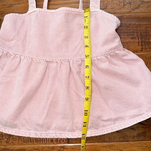 Abercrombie Kids Light Pink Denim Baby Doll Smocked Top, size 9/10 - Picture 3 of 5